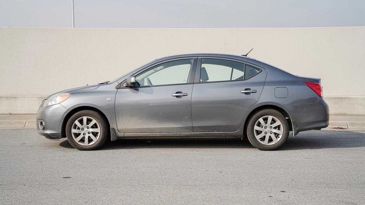 Used car seen from the side before a mobile pre-purchase inspection